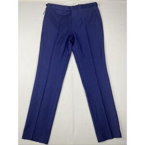 Reiss Christopher Twill Slim Fit Trousers 100% Wool Electric Blue Mens Sz 34x32
